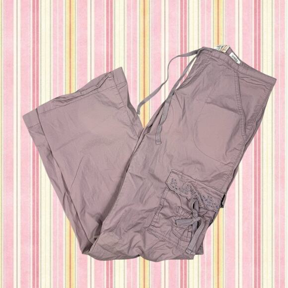 Old Navy Womens Size 1 Purple Low Waist Straight Leg Cargo Pants Y2k - Picture 1 of 14